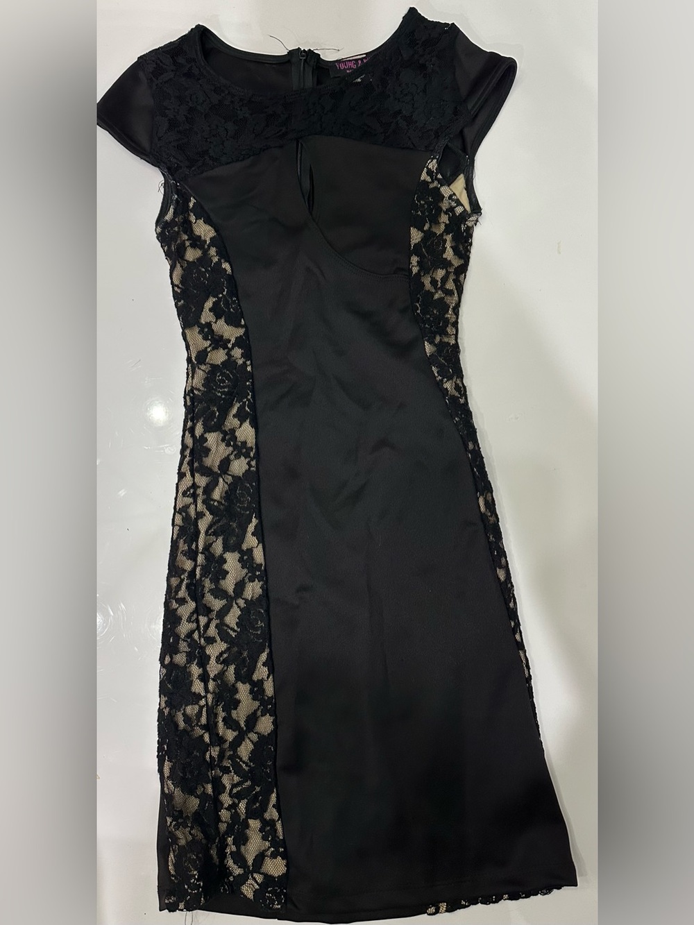 Young & Wild Lace Illusion Bodycon Dress - Size S